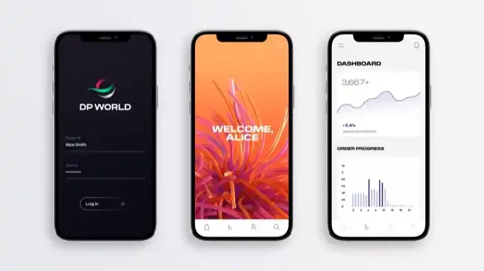 DP World 品牌在移动端数字界面的应用