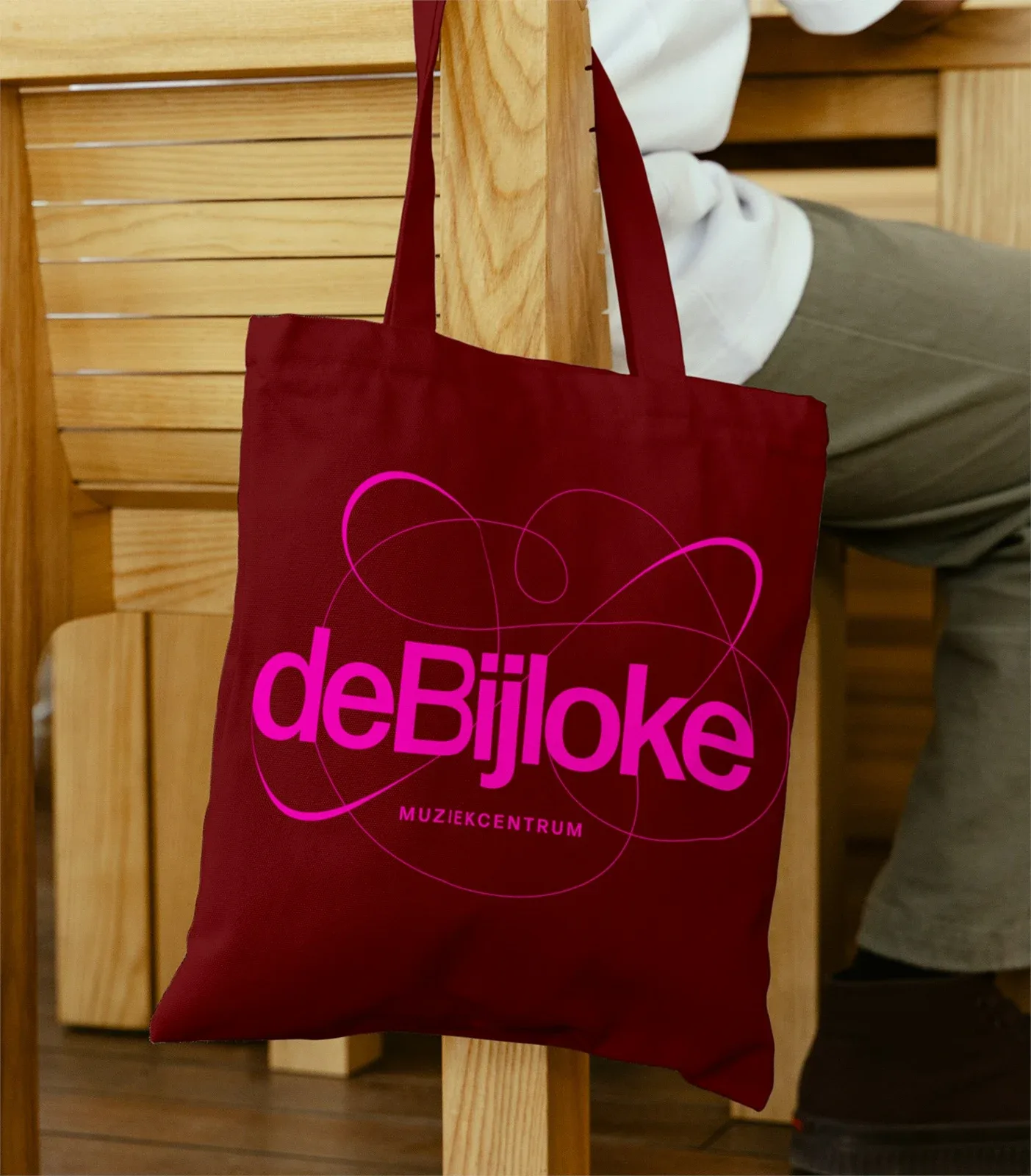 De Bijloke 红色品牌帆布袋