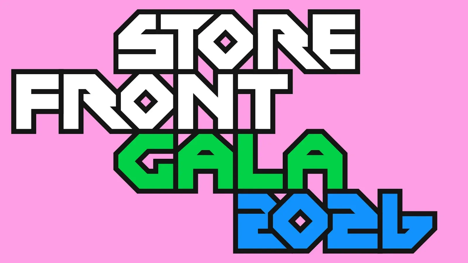 粉色背景的Storefront Gala 2026字标