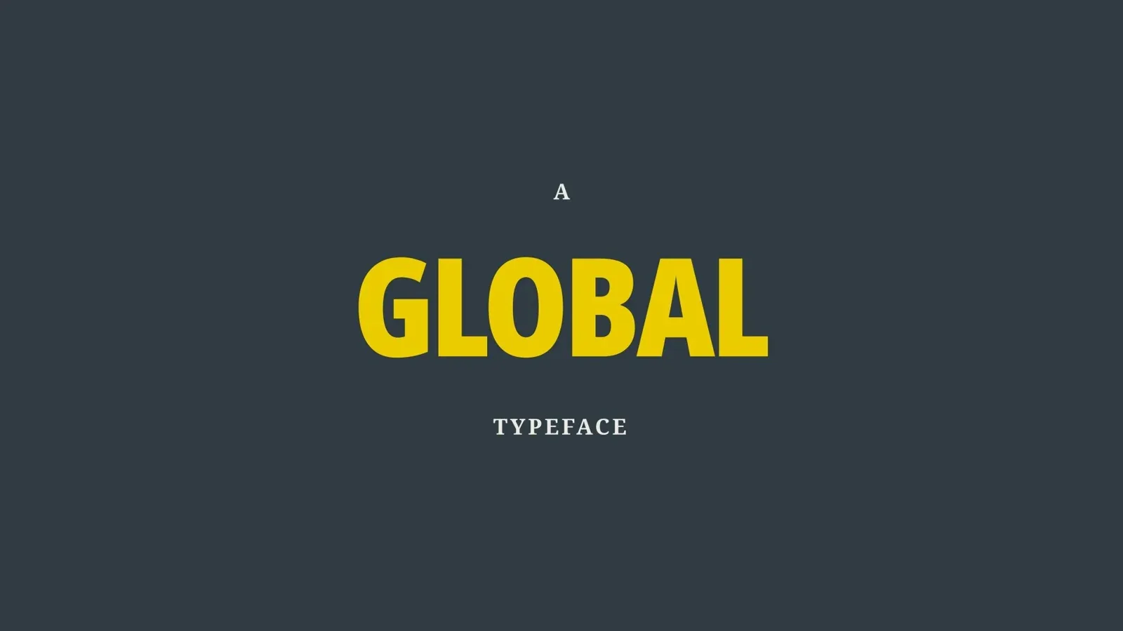 深蓝底黄色GLOBAL标题的字体展示。