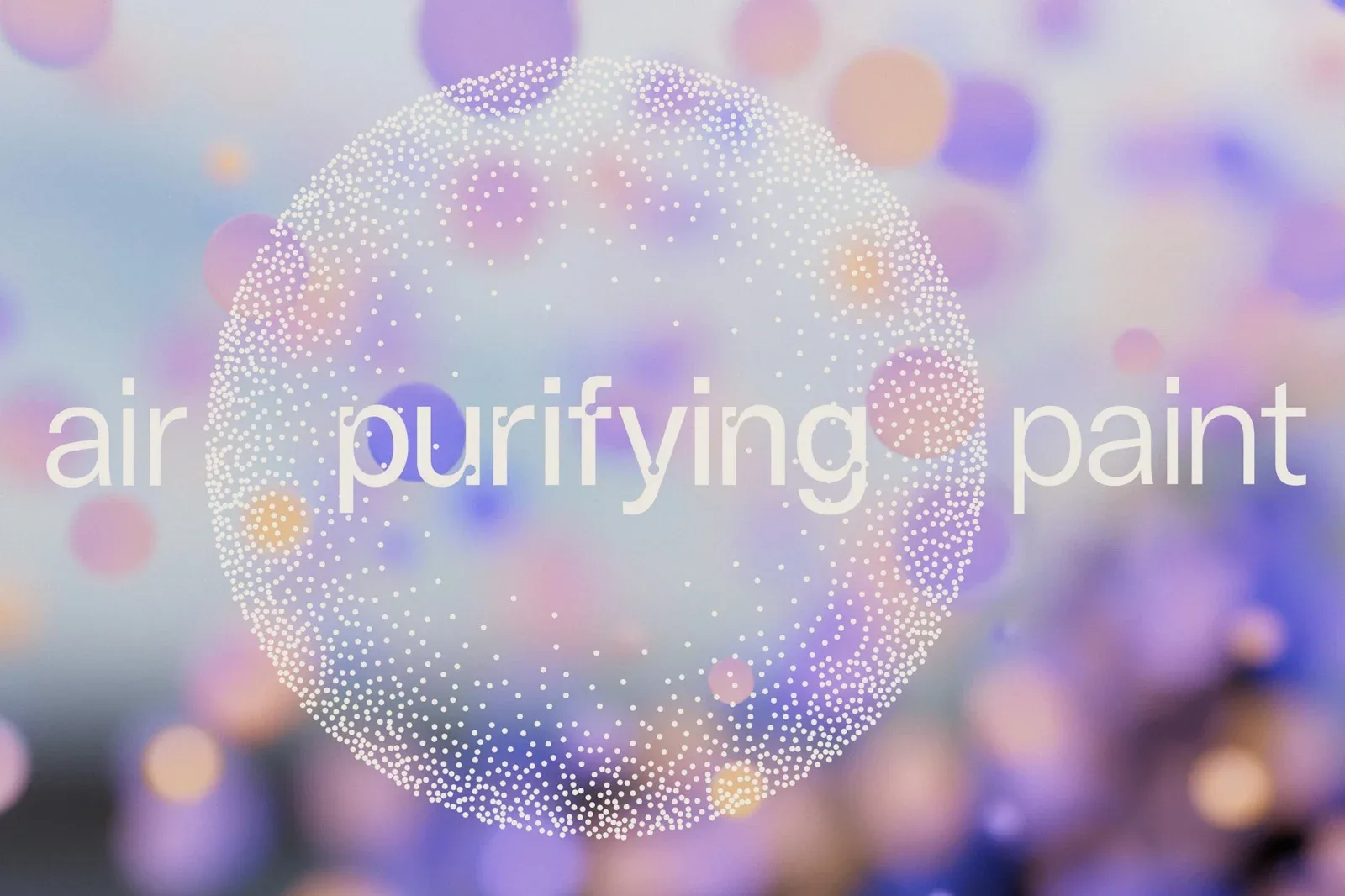 粒子图案中的Air Purifying Paint字样。