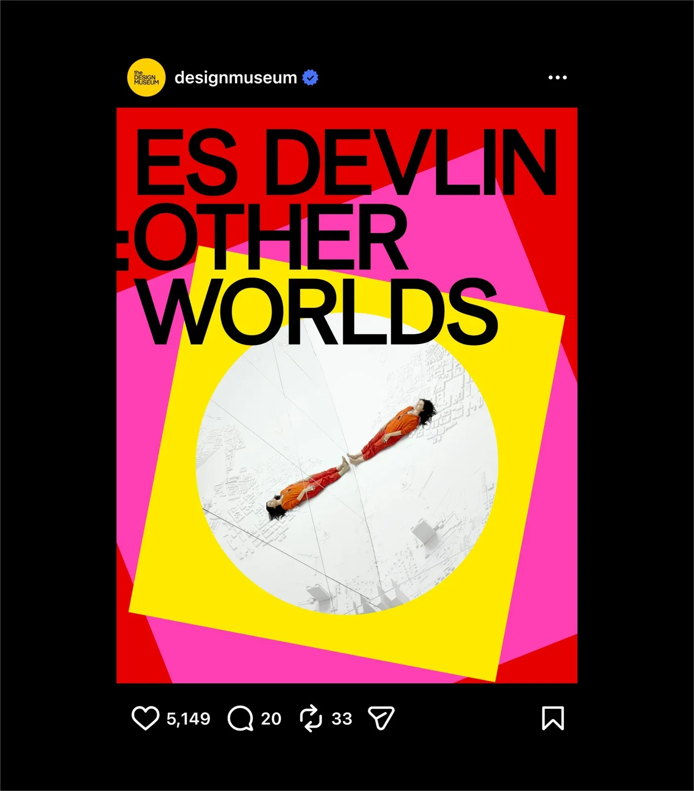 Design Museum社交媒体上的Es Devlin展览宣传图