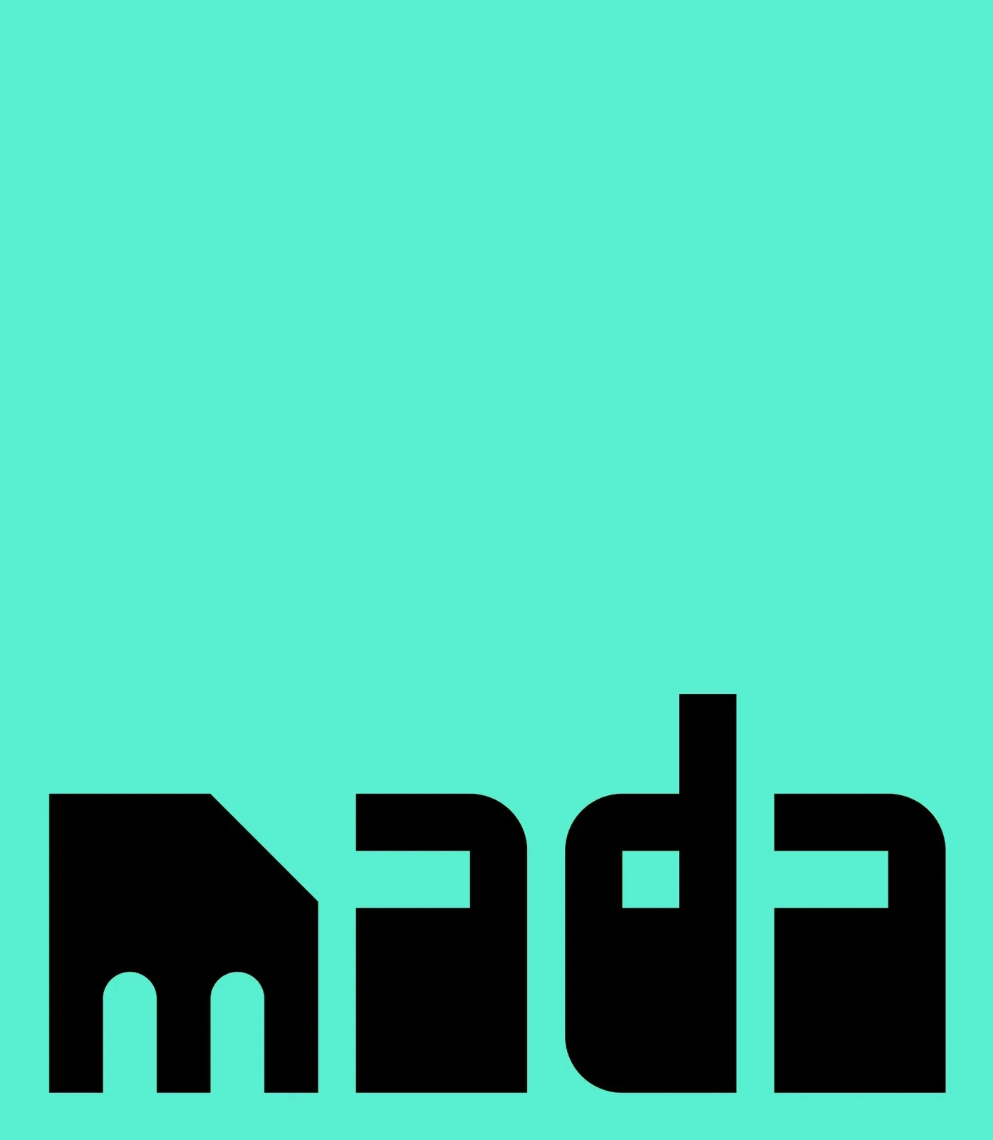青绿色底上的Mada字形标识