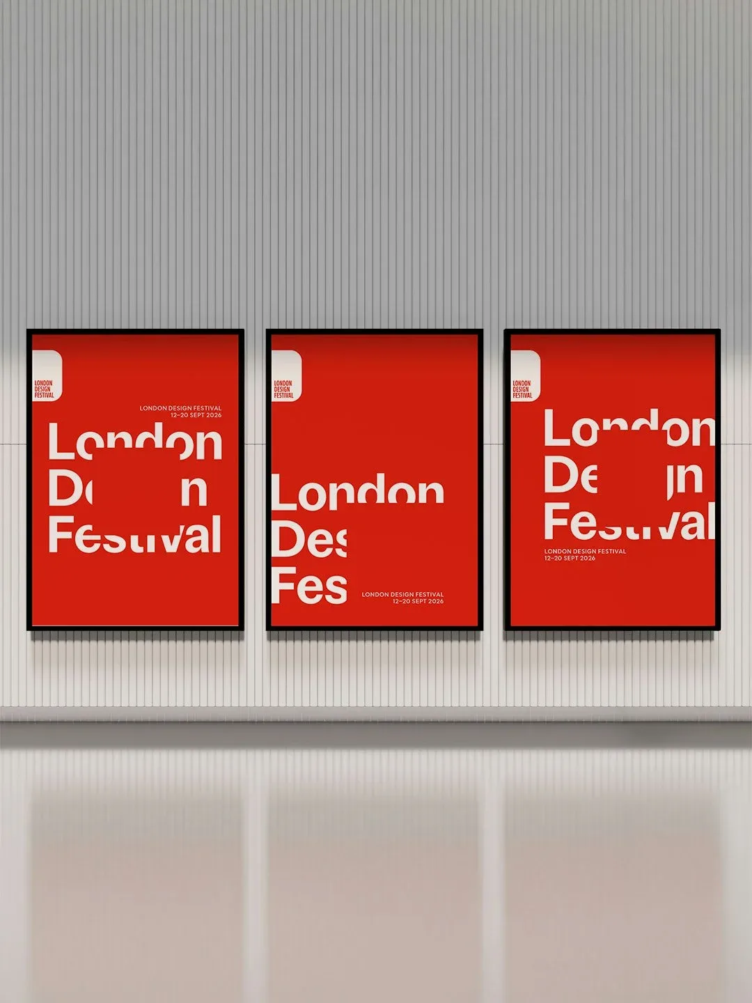 墙面展示的London Design Festival系列海报