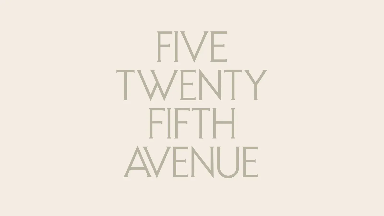 520 Fifth Avenue住宅项目的纤细字标